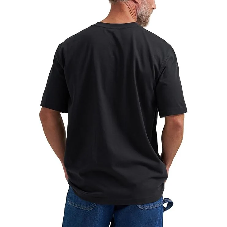 Wrangler Men's Rigg's Workwear Short Sleeve Henley Tee Shirt - Jet Black - Image 3