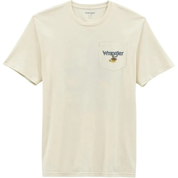 Wrangler Men's Short Sleeve One Pocket Tee Shirt - Whisper White - Image 2