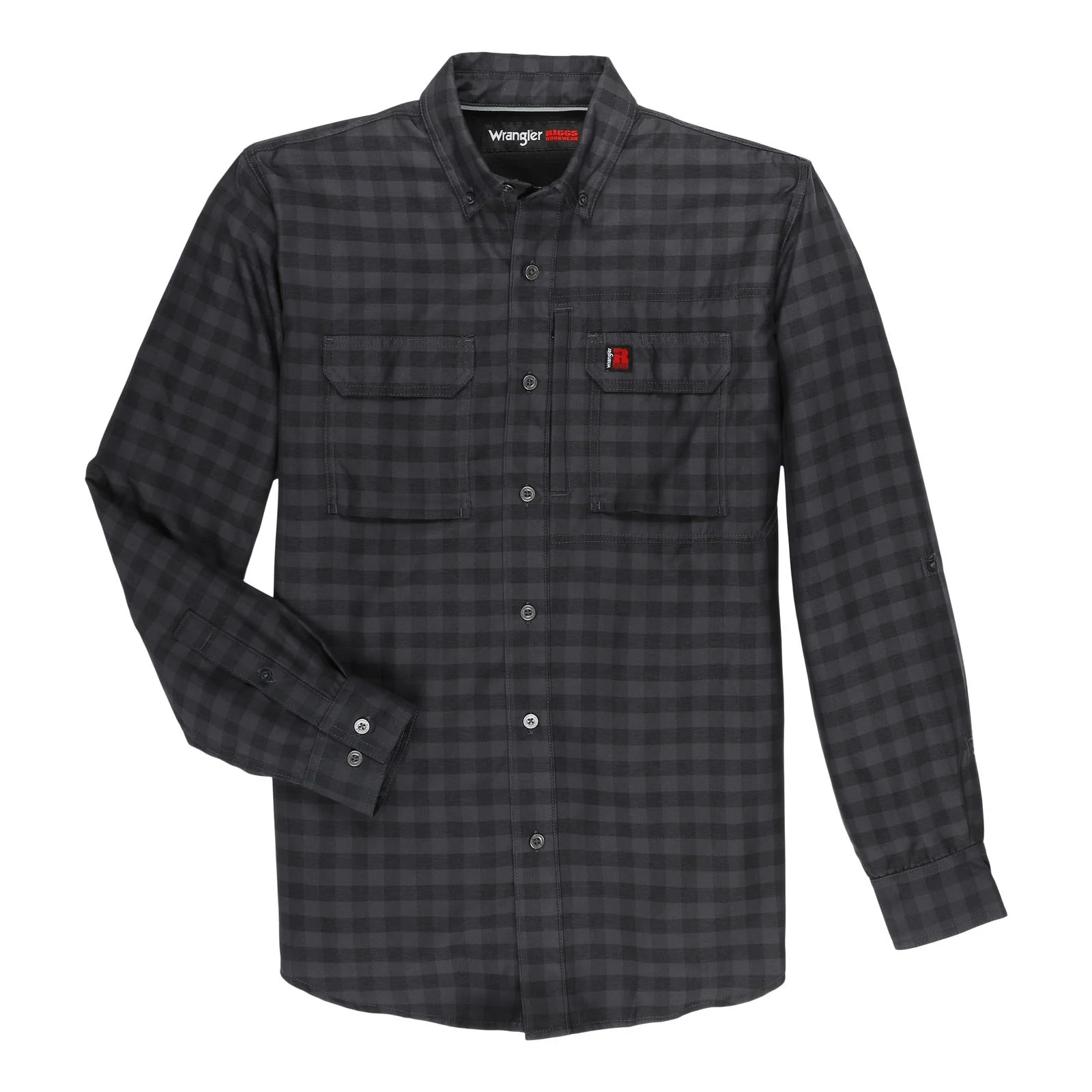 Wrangler Men's RIGGS Technical Long Sleeve Work Shirt - Grey