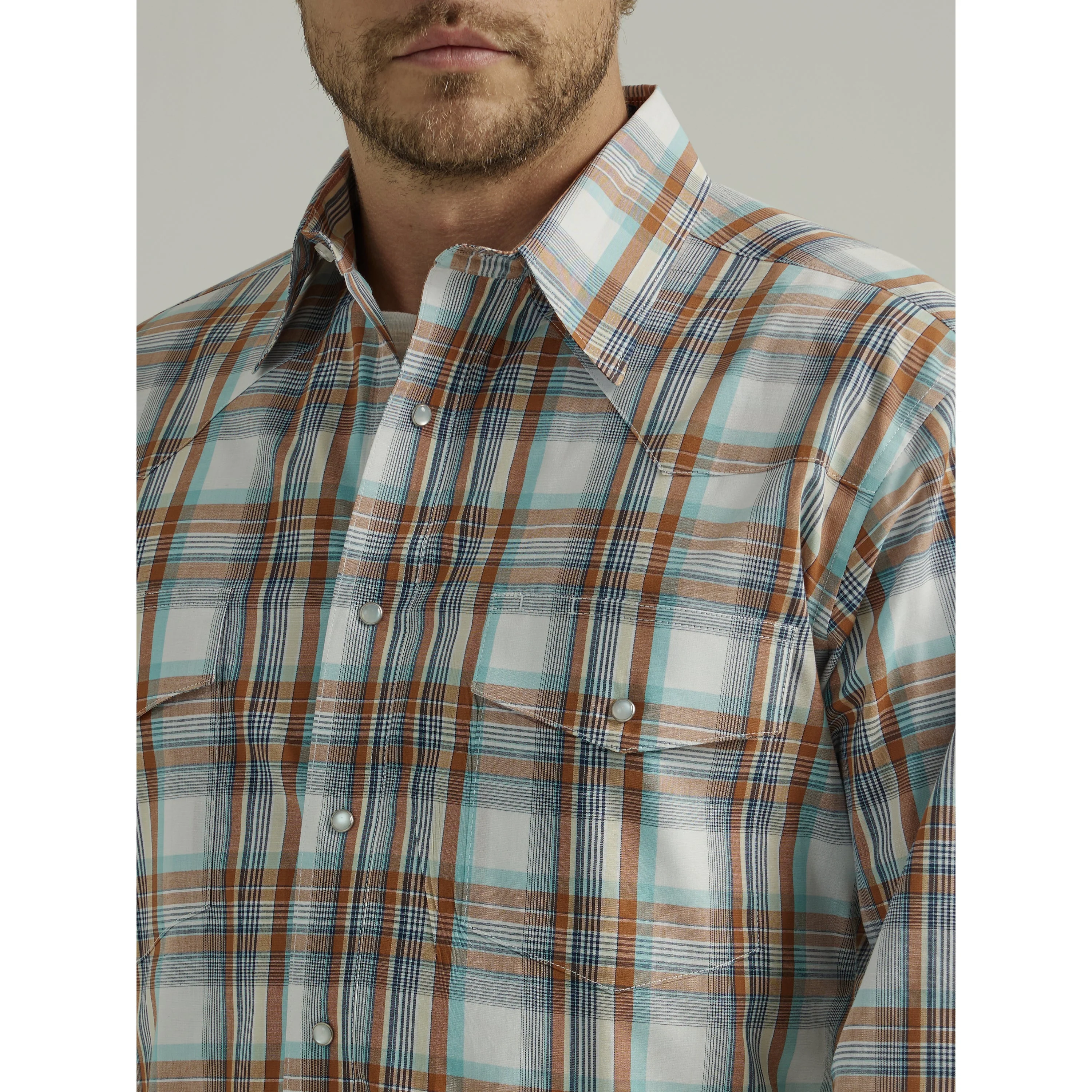 Wrangler Men's Wrinkle Free Long Sleeve Shirt - Brown - Image 3