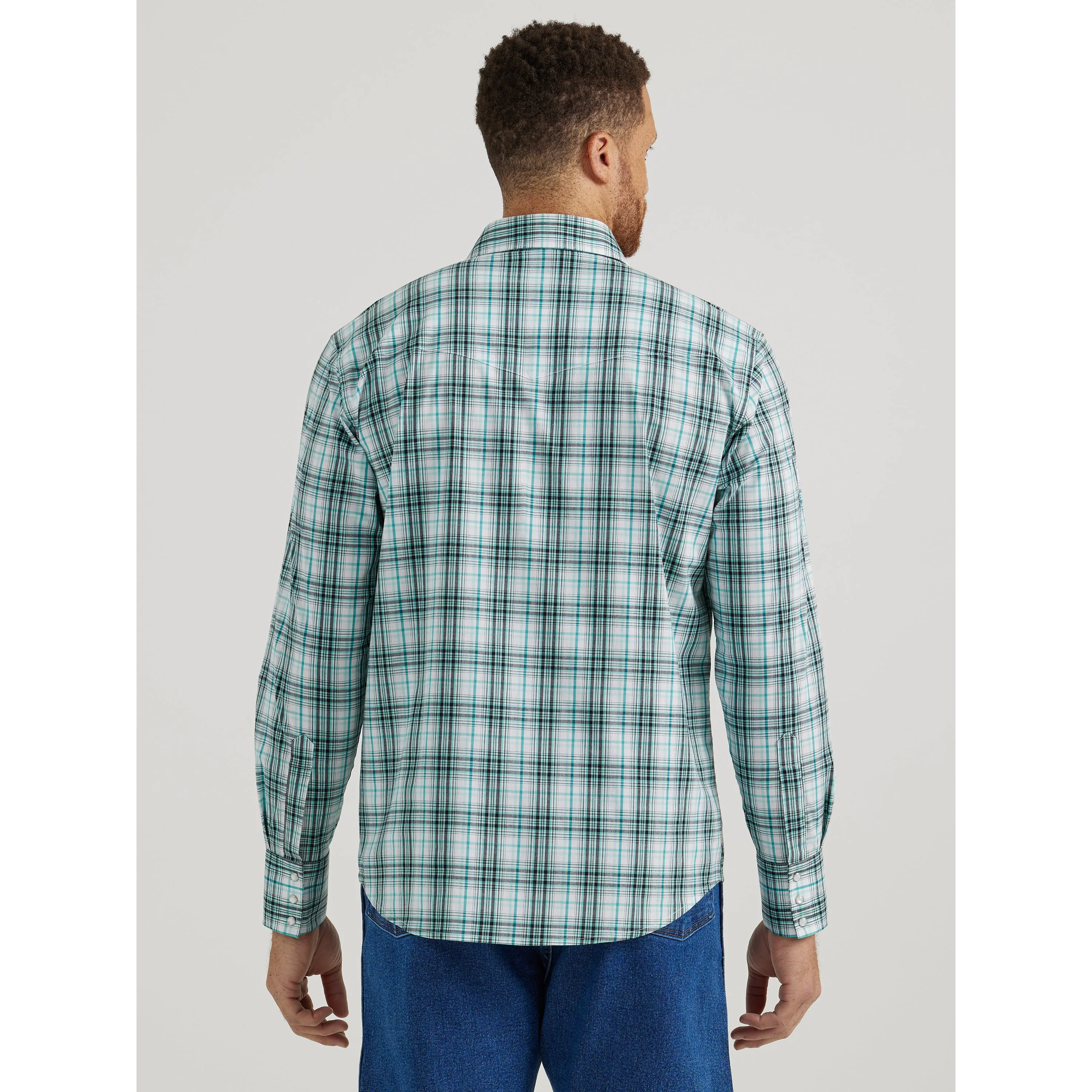 Wrangler Men's Wrinkle Resist Long Sleeve Plaid Shirt - Green - Image 2