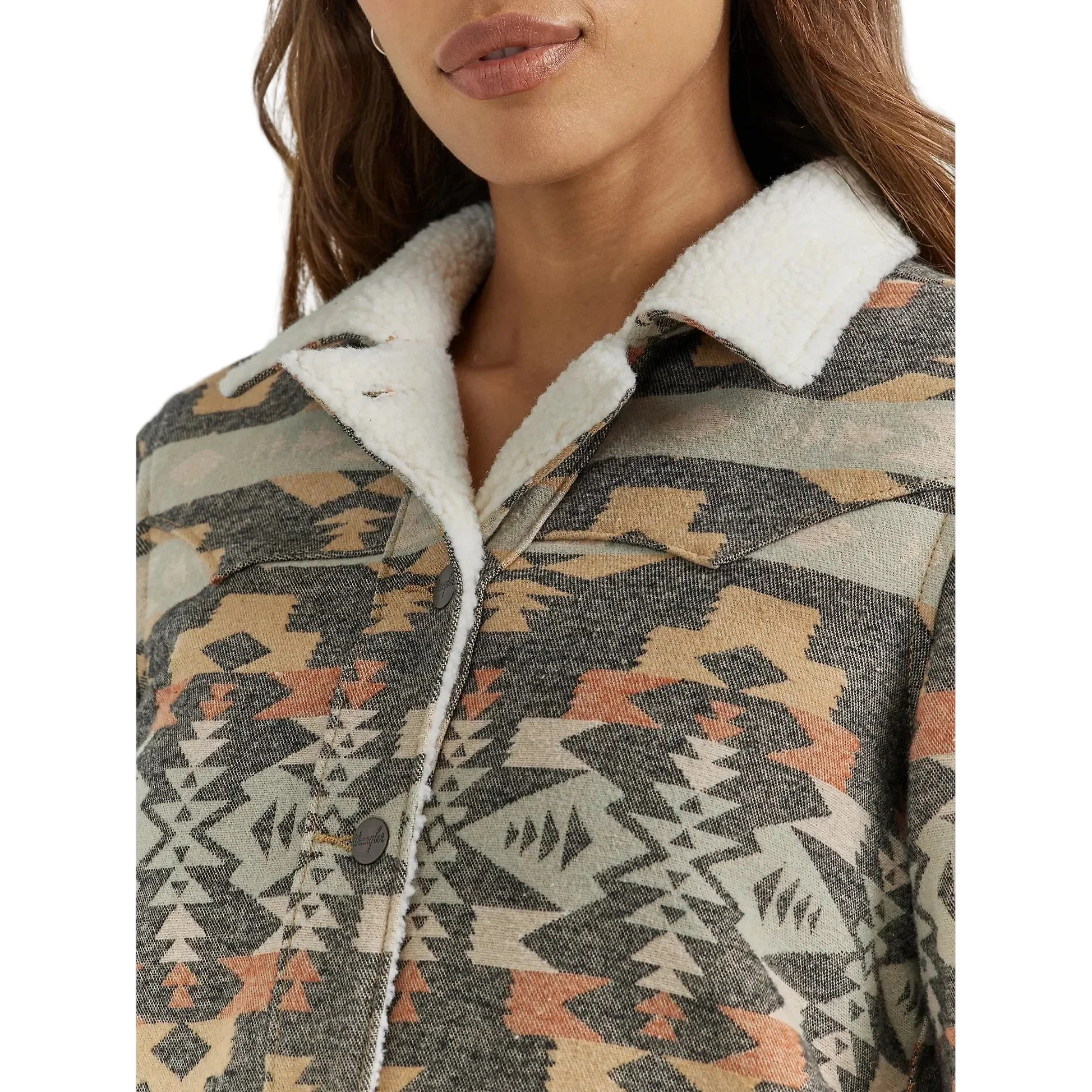 Wrangler Women's FA24 West Aztec Jacket - Black Multi - Image 3