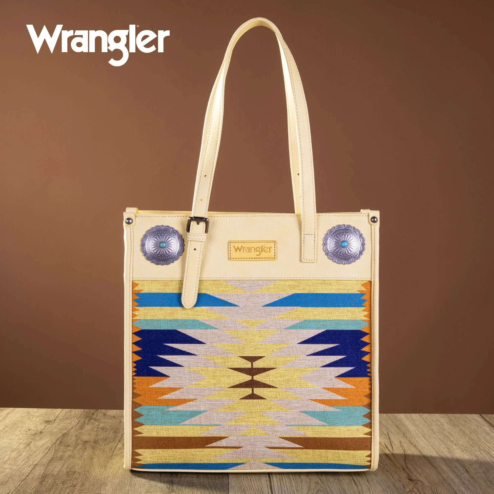 Wrangler Women's Southwestern Art Print Concealed Carry Tote - Tan - Image 2
