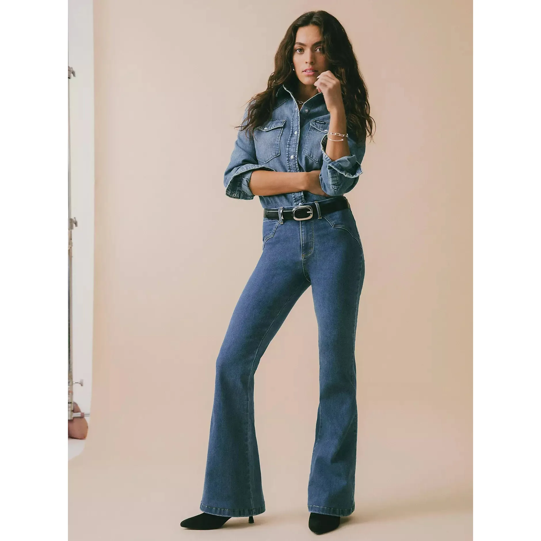 Wrangler Women's Bespoke High Rise Fashion Flare Jean- Jemma