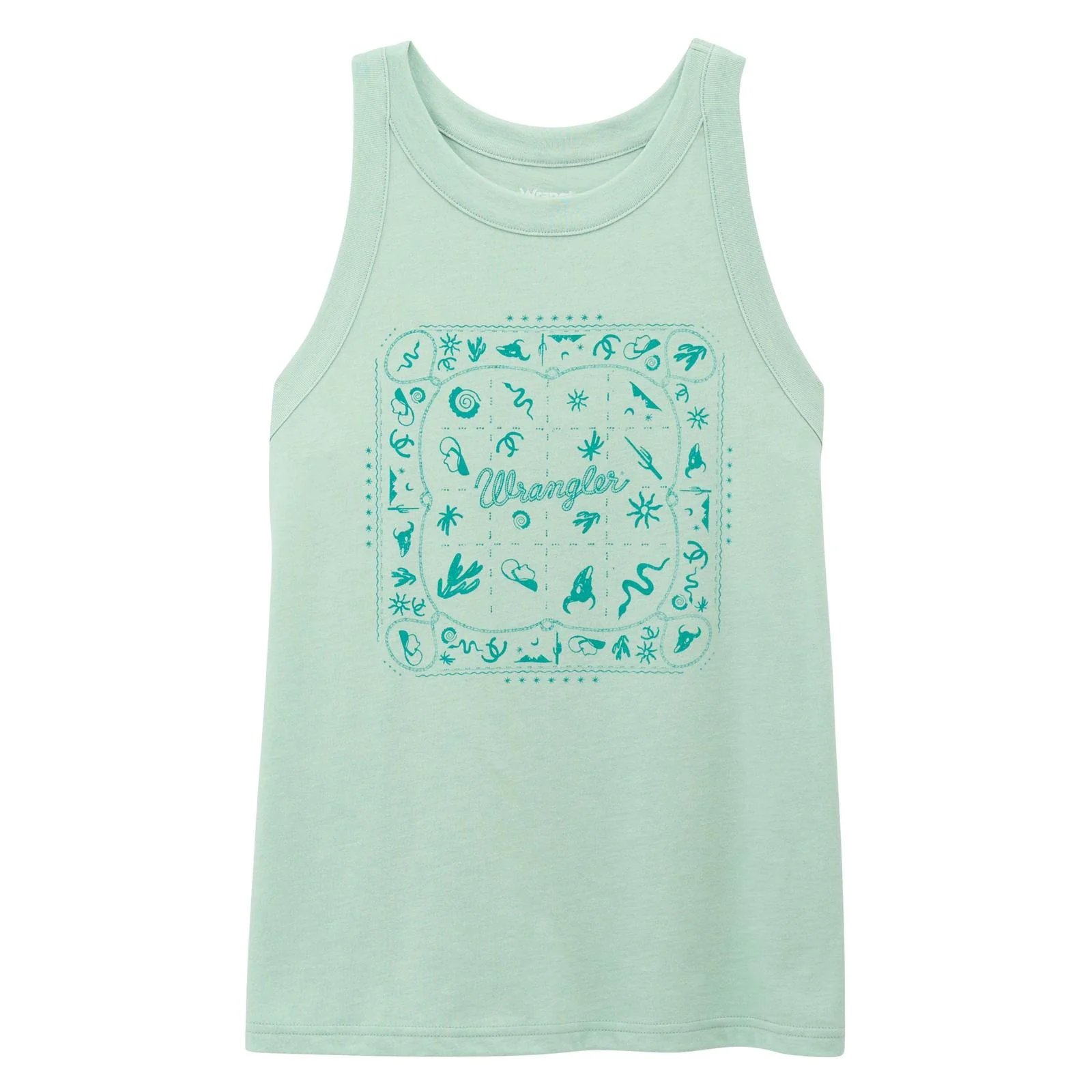 Wrangler Women's Graphic Godess Tank Top - Lichen Heather