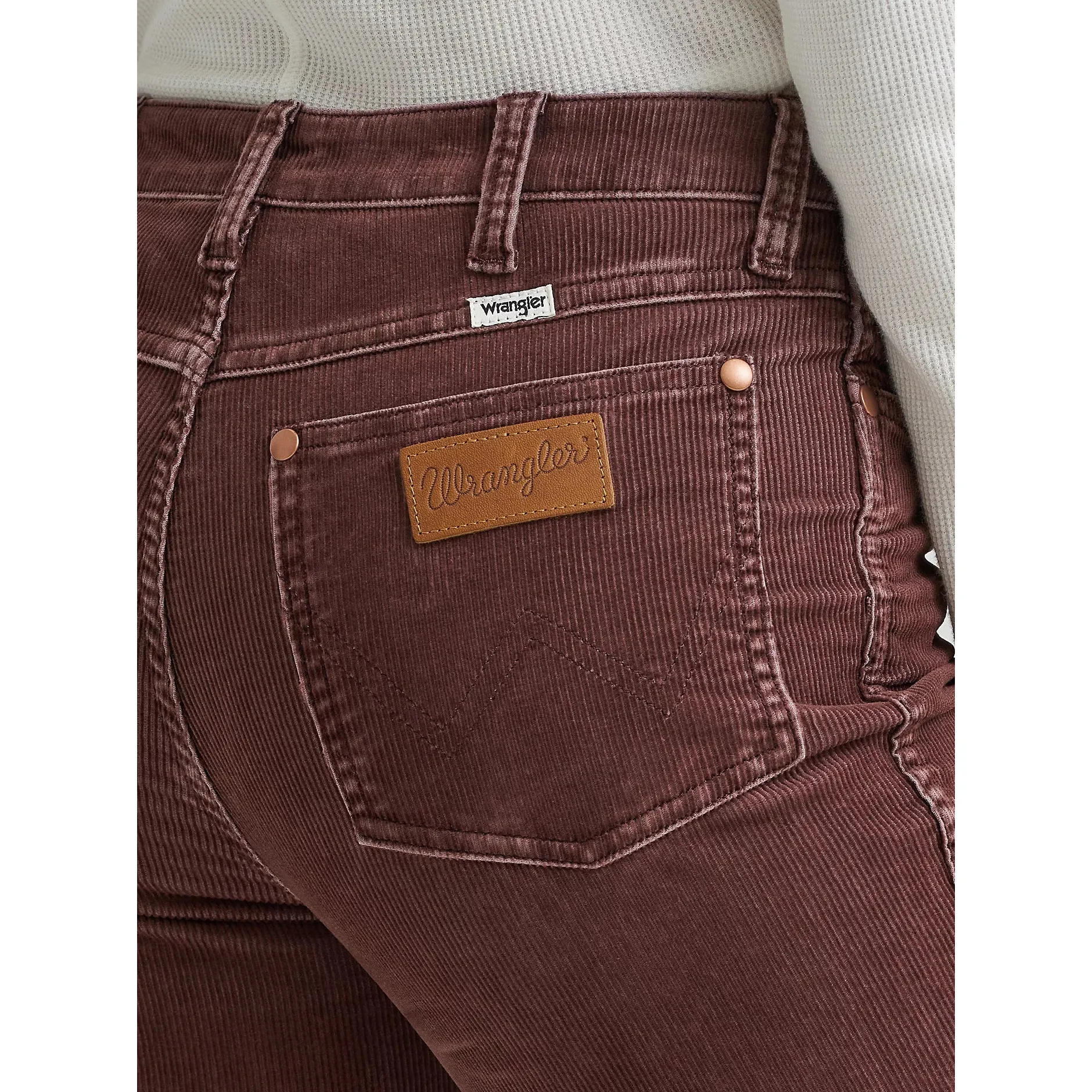 Wrangler Women's High Rise Slim Fit Corduroy Boot Cut Jean - Mahogany - Image 3