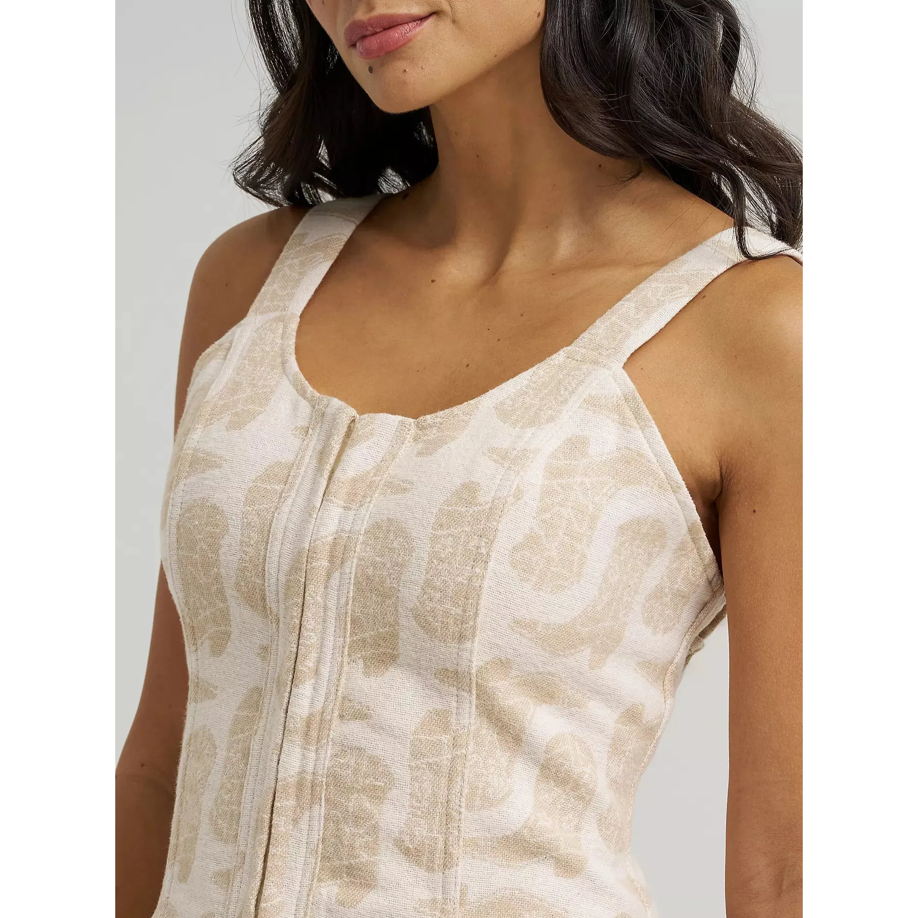Wrangler Women's Jacquard Boot Design Corset Top - Beige - Image 3