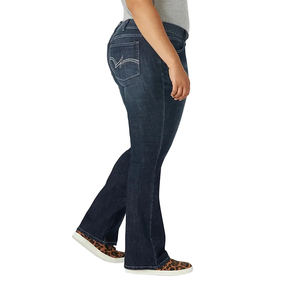 Wrangler Women's (PLUS) Mid Rise Bootcut Jeans - Dark Wash - Image 2