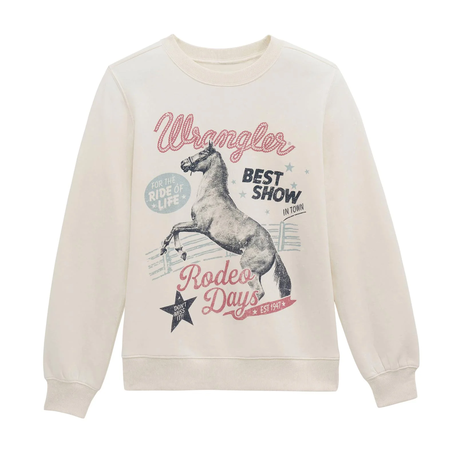Wrangler Women's Retro® Crew Fleece Long Sleeve Top - Egret