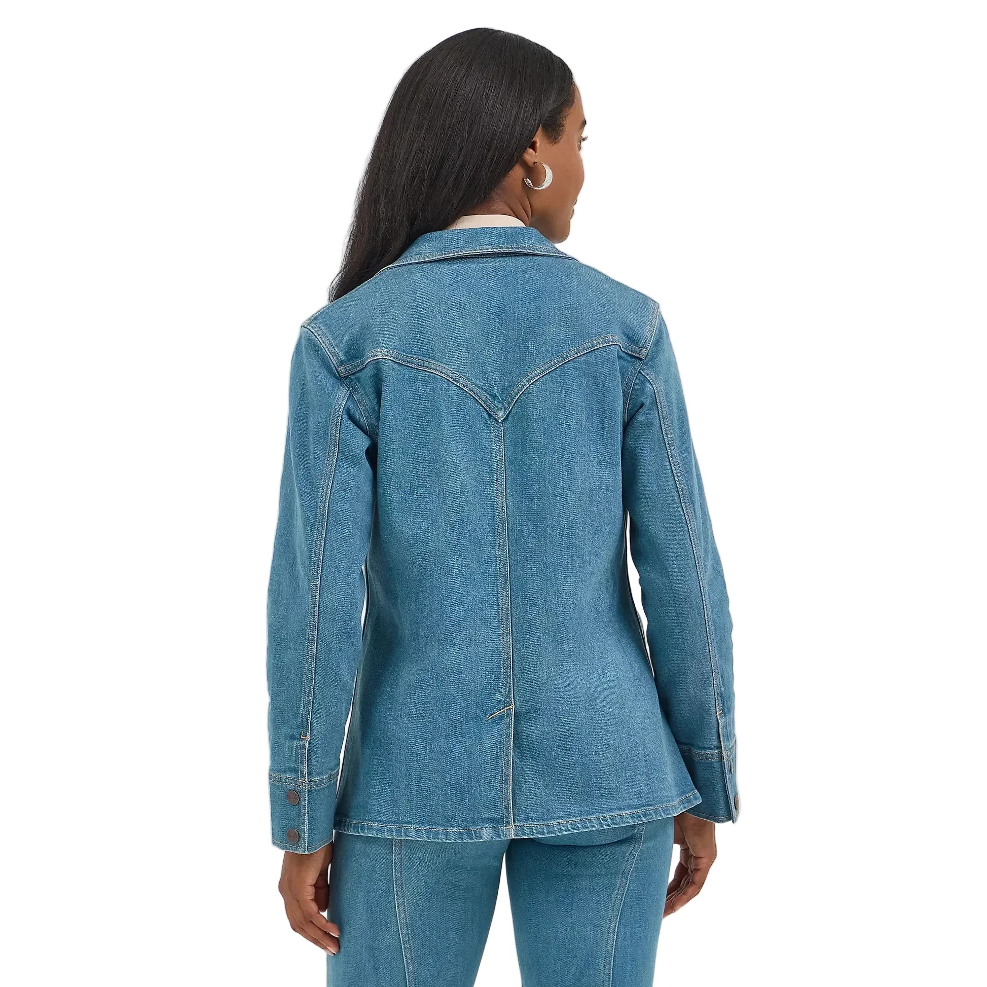 Wrangler Women's Retro Long Sleeve Blazer - Light Denim - Image 2