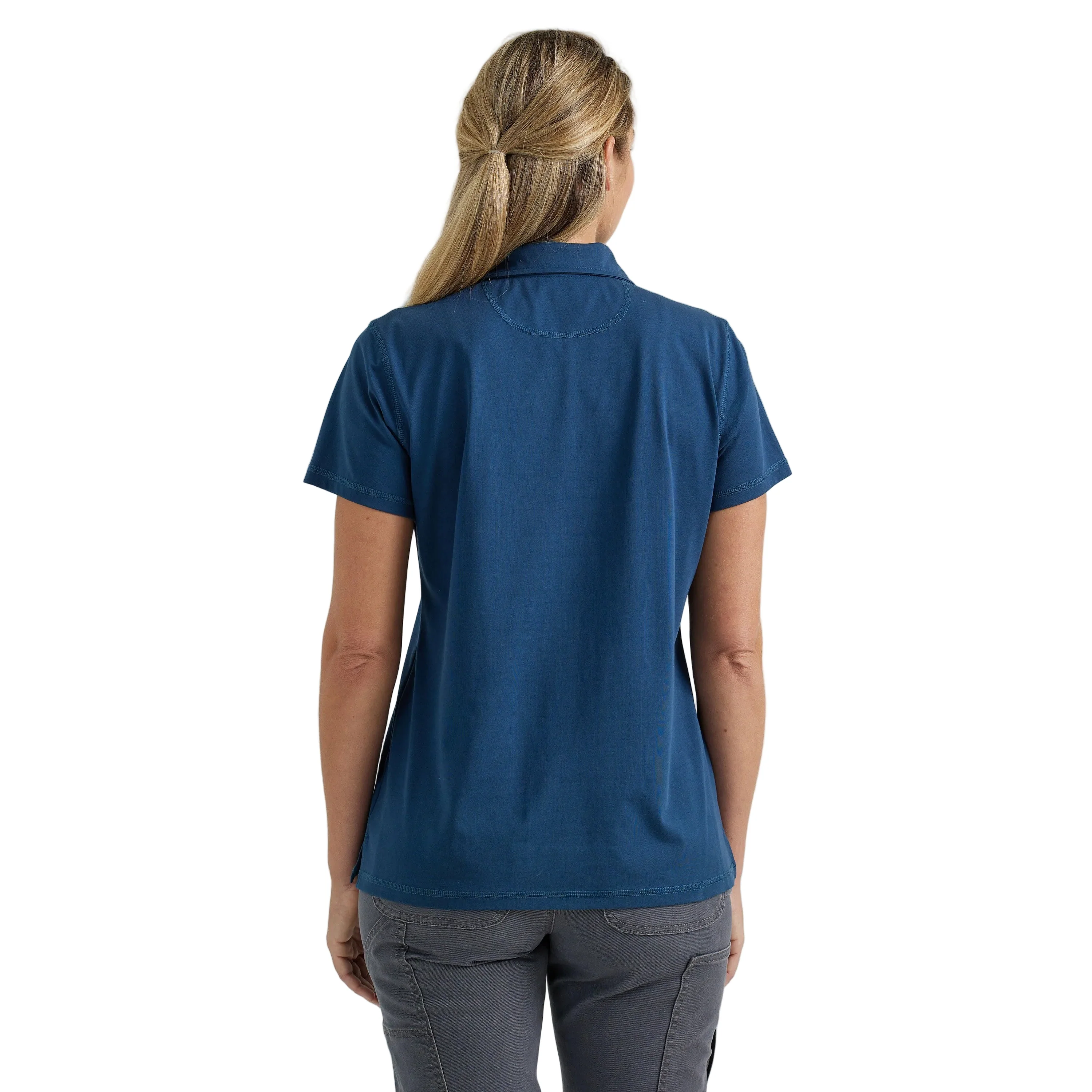 Wrangler Women's Riggs Performance Knit Short Sleeve Polo Shirt - Navy - Image 2