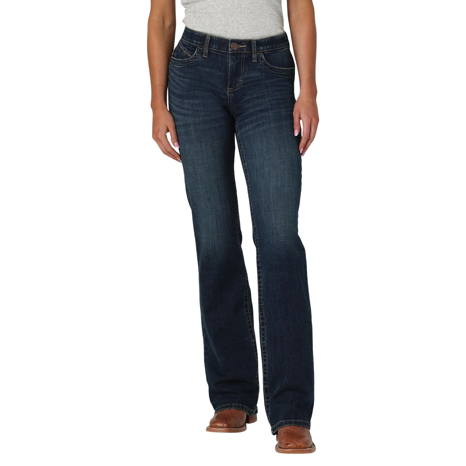 Wrangler Women's Jade Mid Rise Bootcut Ultimate Riding Jeans - Riley/Anna