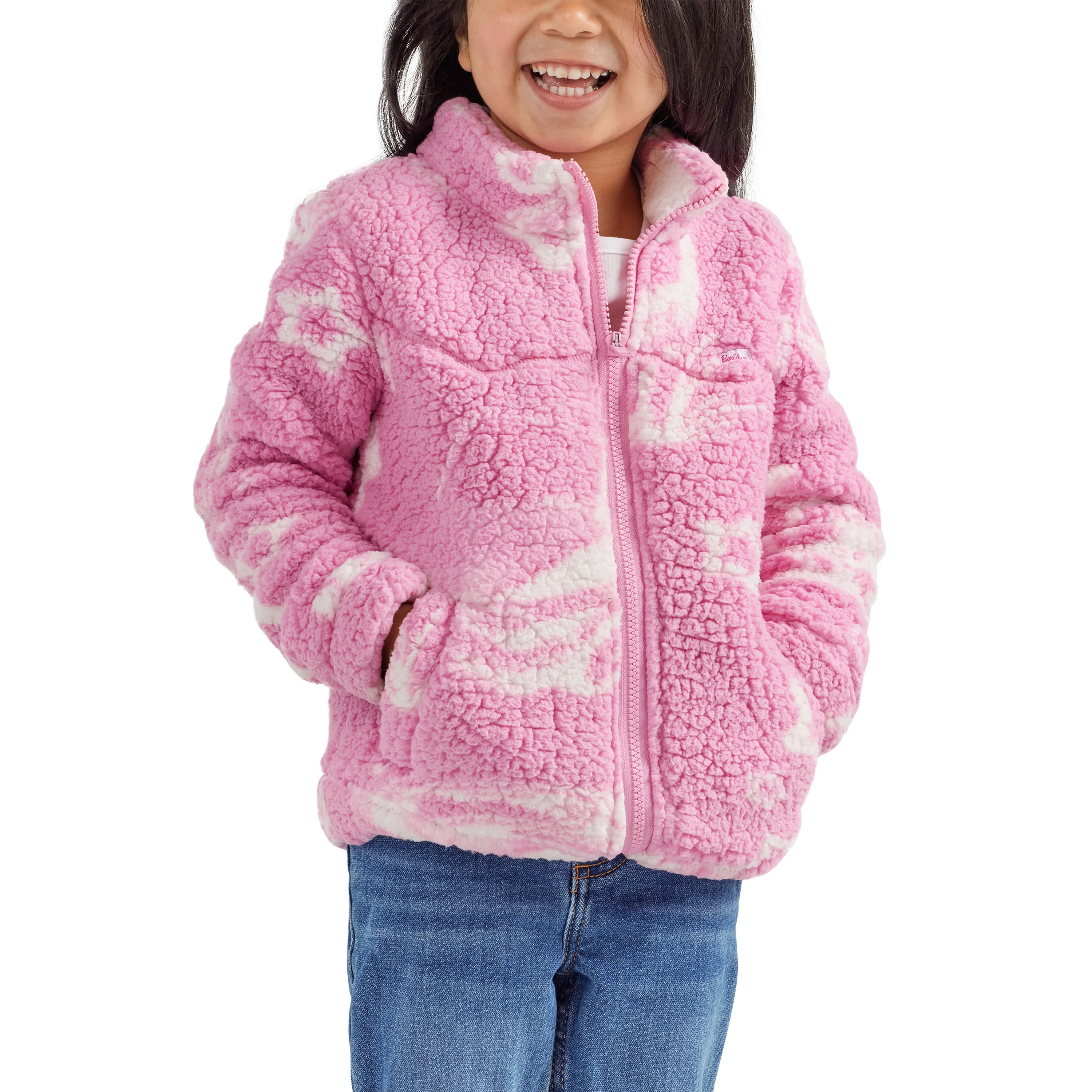 Wrangler X Barbie Girl's Sherpa Jacket - Pink - Image 2