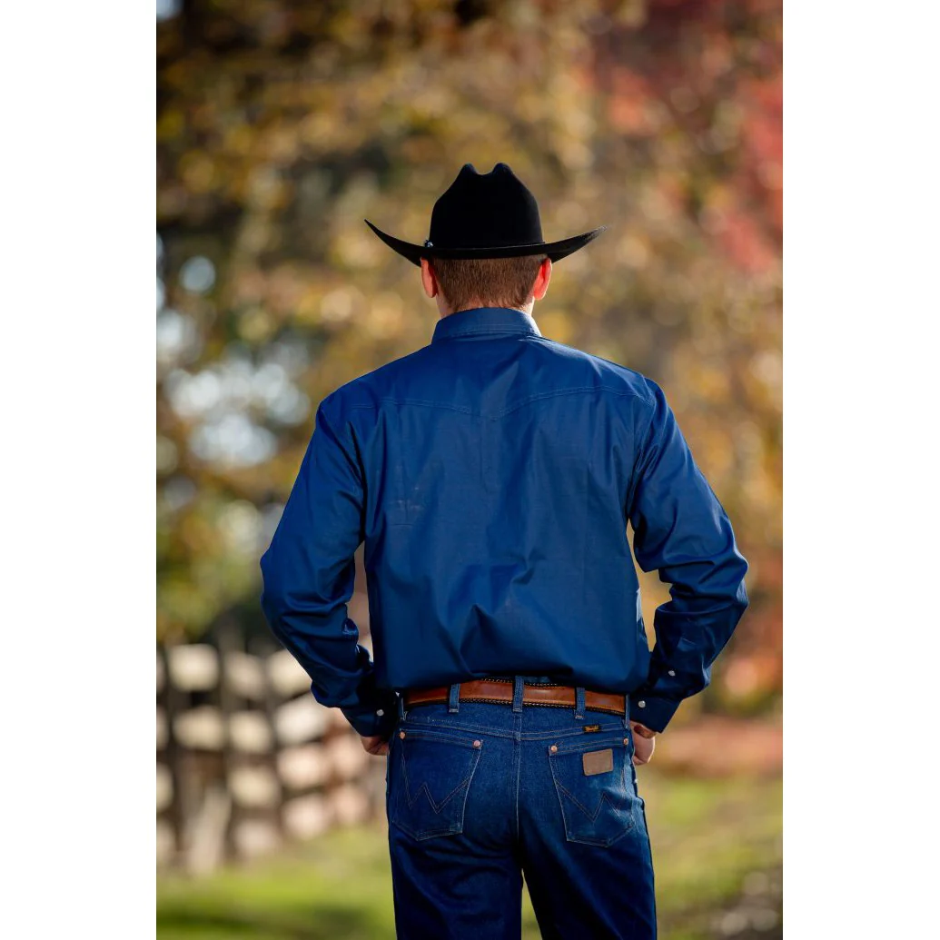 Wyoming Trader Men's Oxford Western Shirt - Blue - Image 2