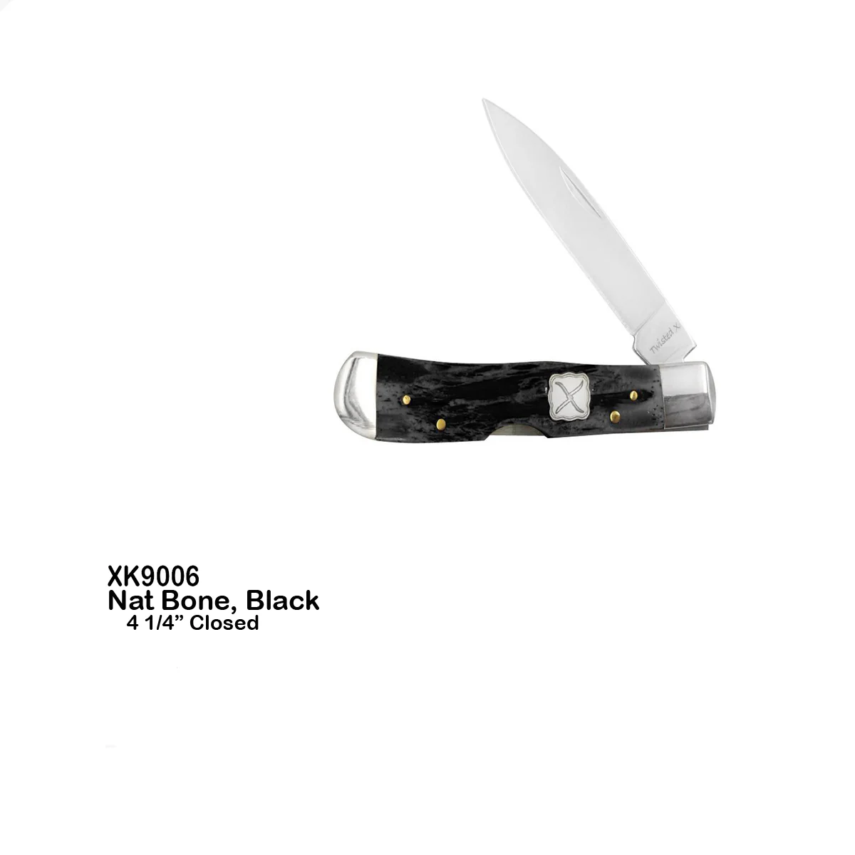 Twisted X Trapper Folding Knife - Black Onyx Bone